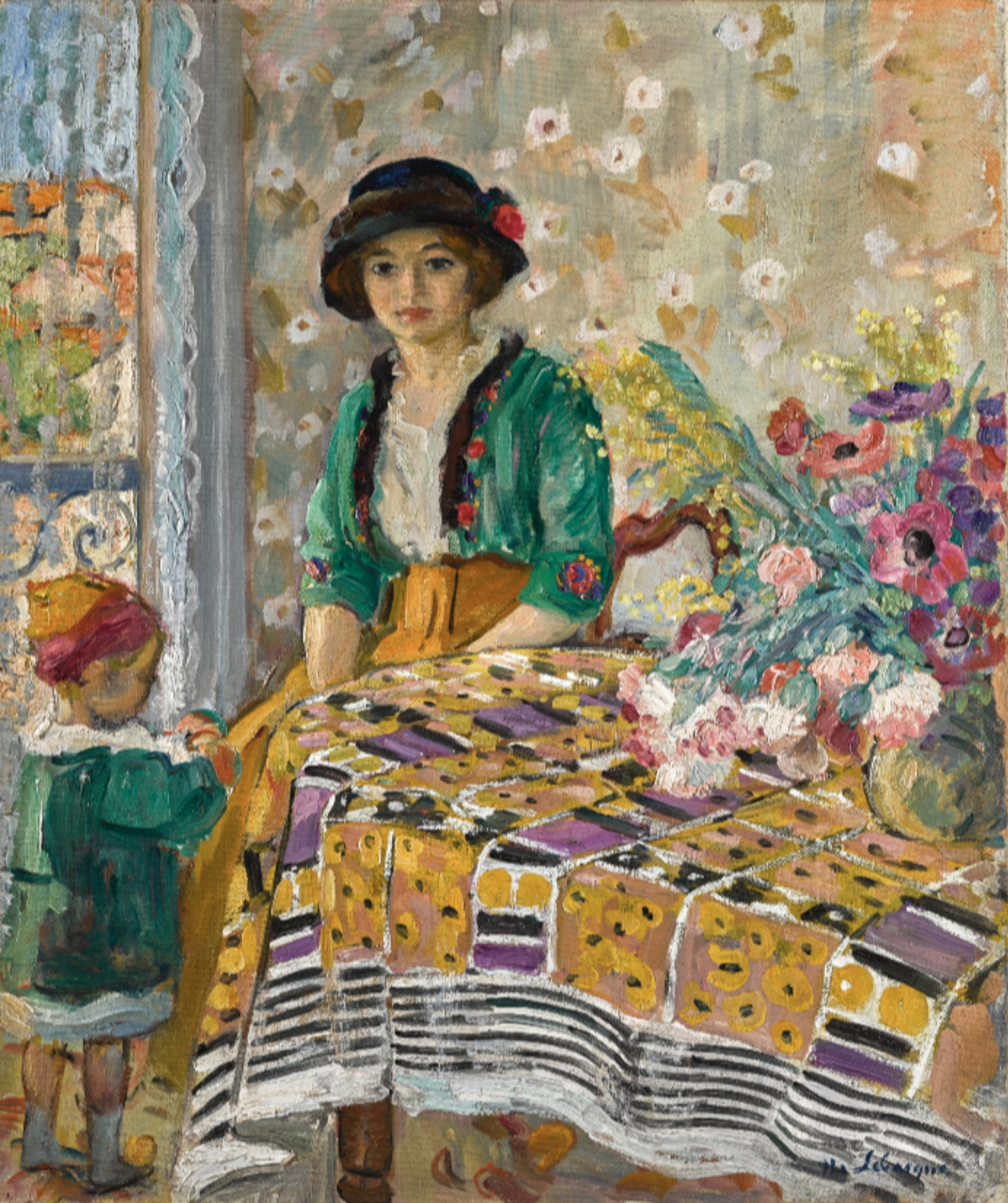 Henri Lebasque (1865 - 1937) Marthe et Pierre Lebasque dans un intérieur, (1913-1914)